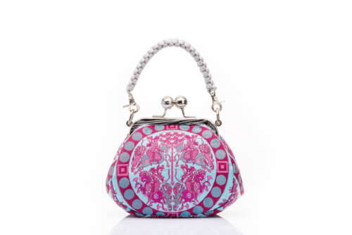 Blue | Four Heavenly Kings Lion-Hunt Motif Brocade | Chinese Knot Clutch