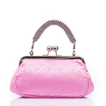 Pink | Endless Knot Brocade | Chinese Knot Clutch