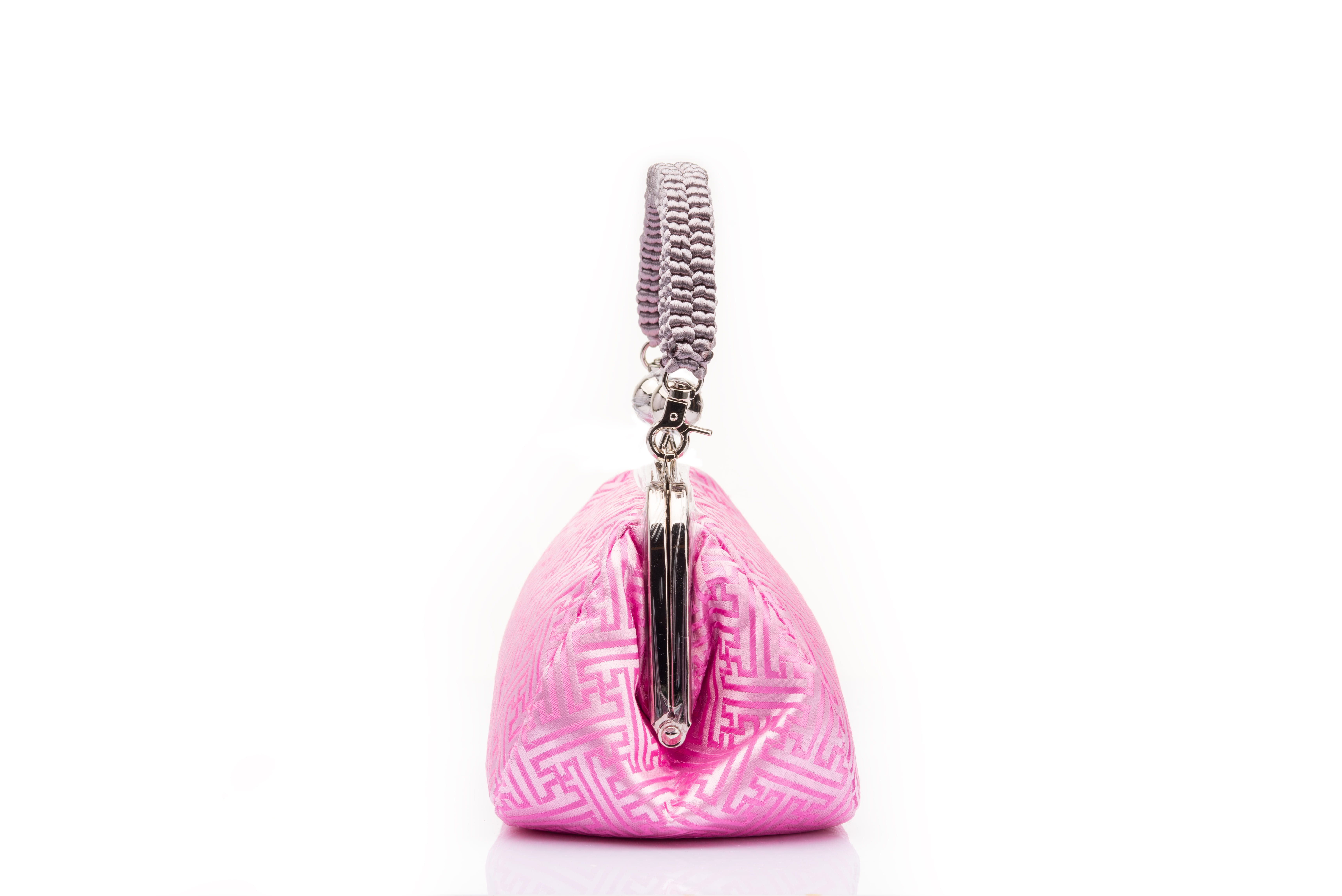 Pink | Endless Knot Brocade | Chinese Knot Clutch - Image 3