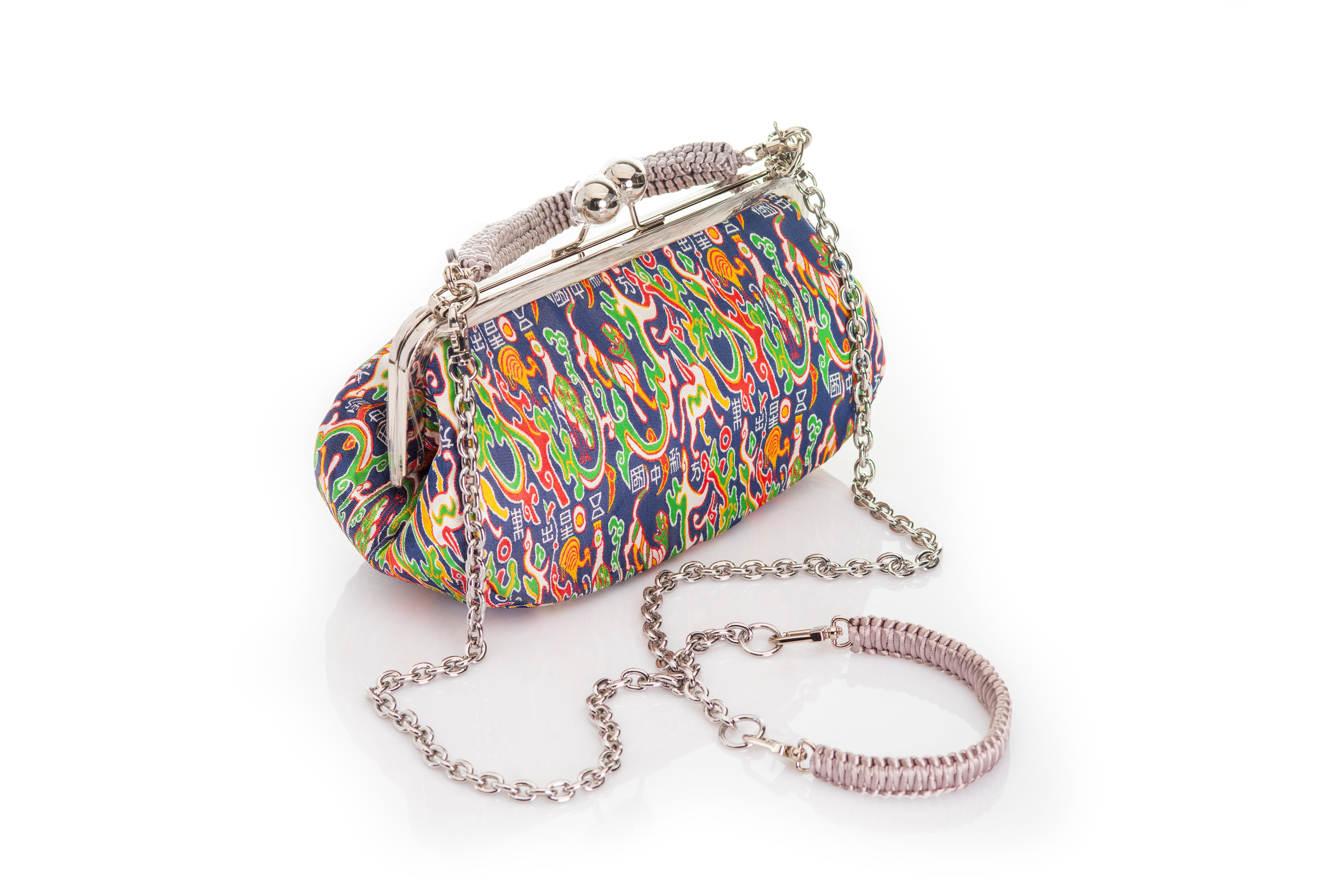 Abstract Art - Five Stars Rise in the East Chinese Knot Heritage Clutch in Shu Brocade - Image 3