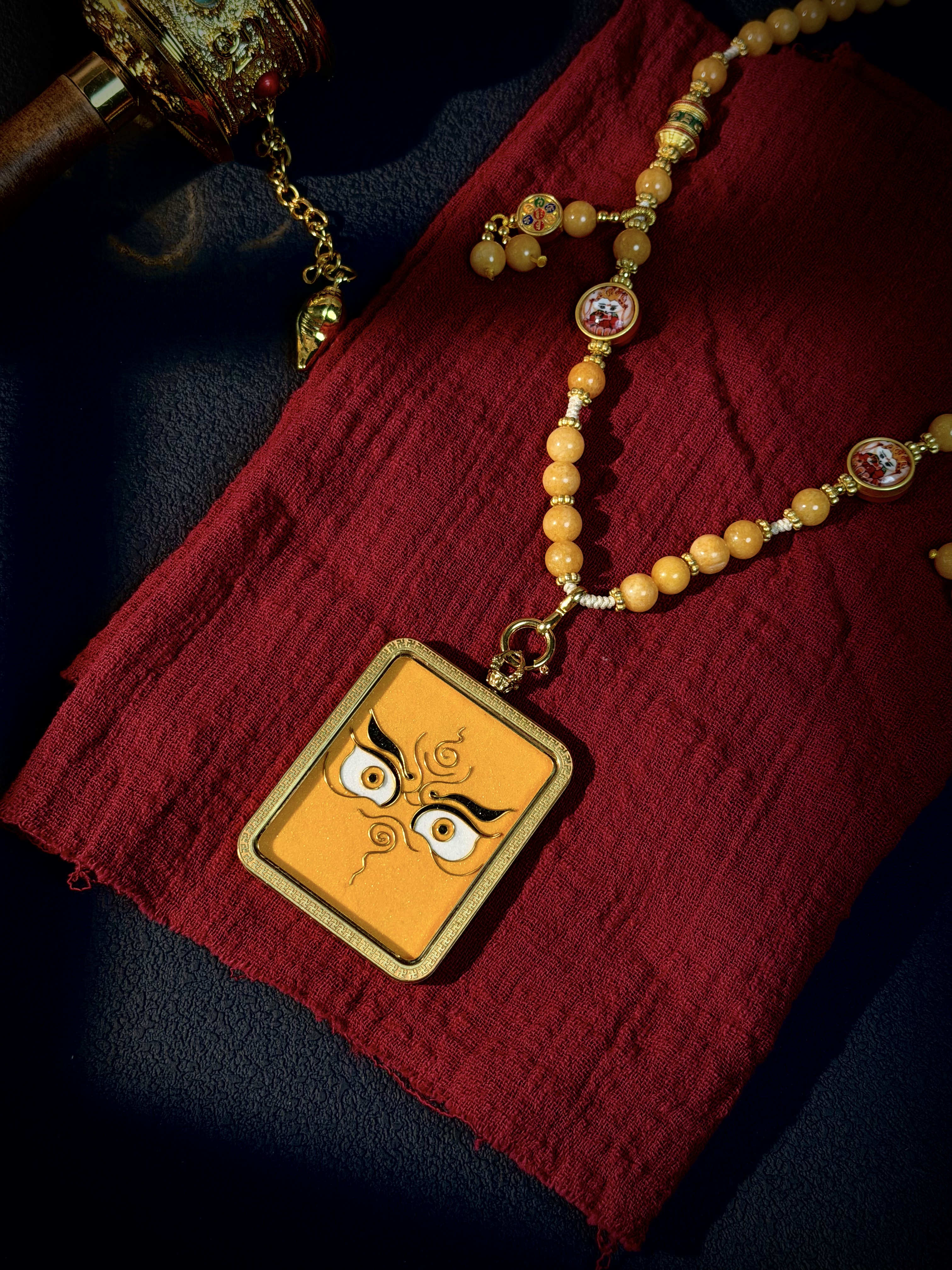 Handcrafted Cloisonné Enamel- Wisdom Eye Gau Box | Five Wealth Deities Series | Square - Image 4