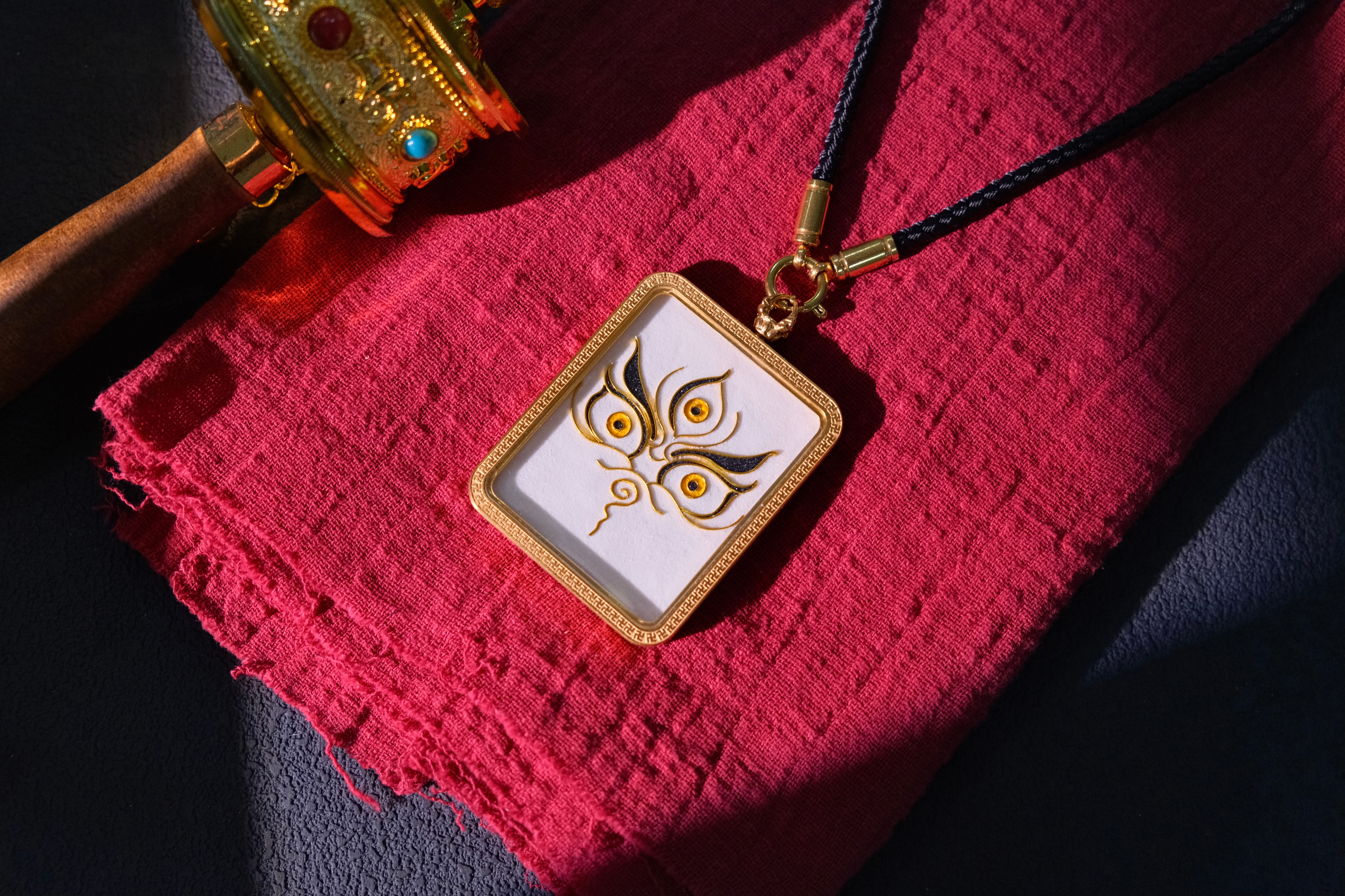 Handcrafted Cloisonné Enamel- Wisdom Eye Gau Box | Five Wealth Deities Series | Square - Image 9