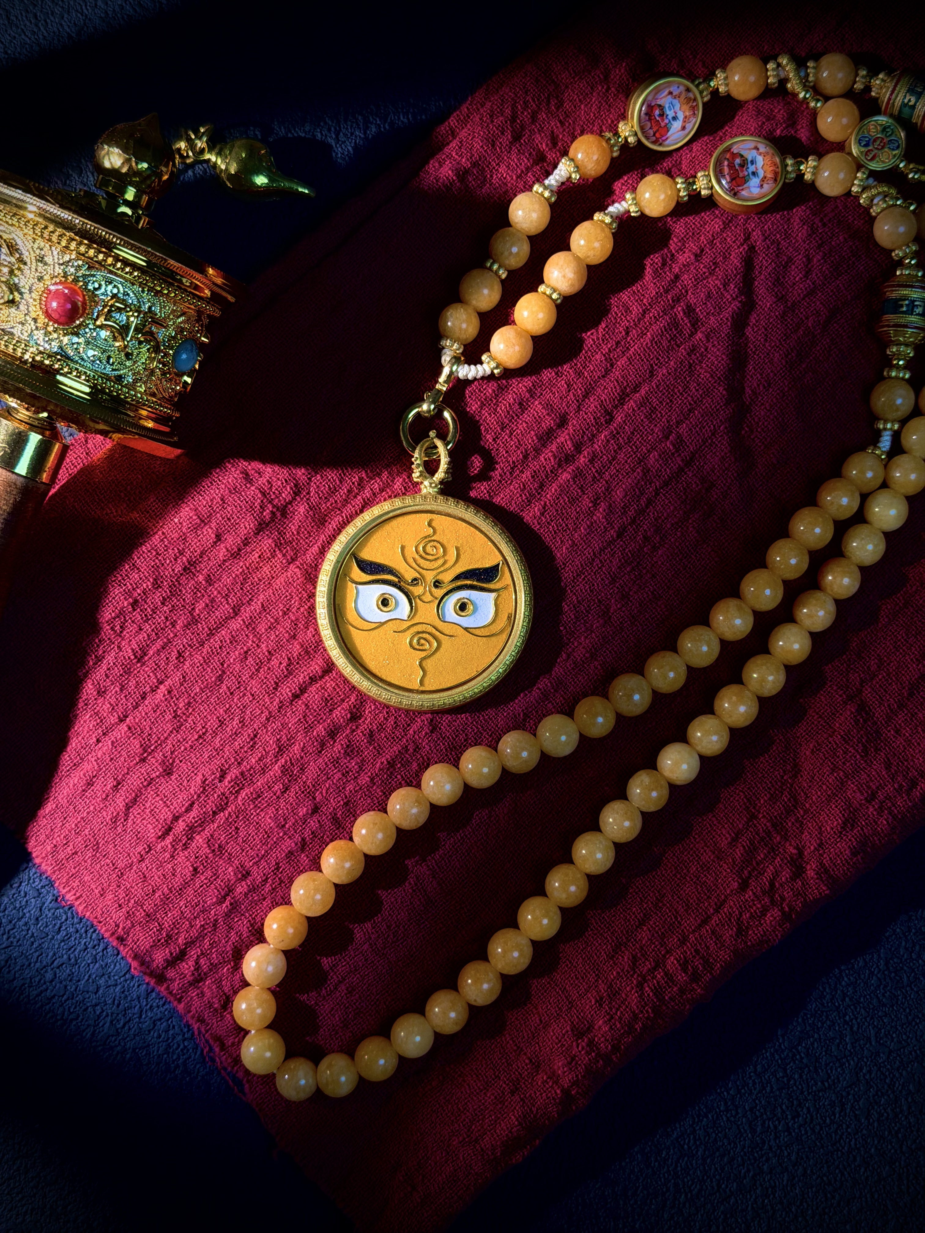 Handcrafted Cloisonné Enamel- Wisdom Eye Gau Box | Five Wealth Deities Series | Round - Image 3