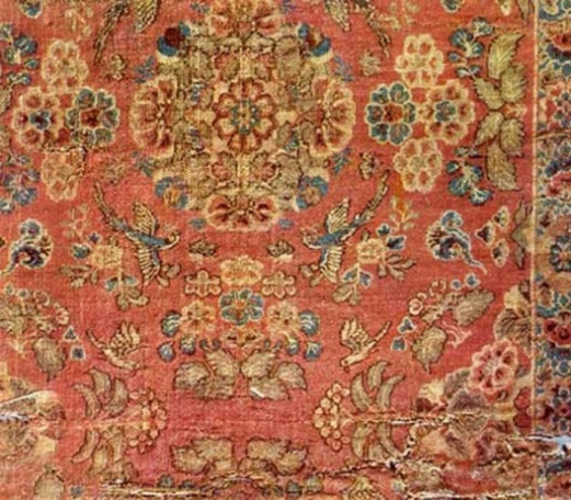 Tang Dynasty Floral and Bird Patterns Brocade cultural relic original photo